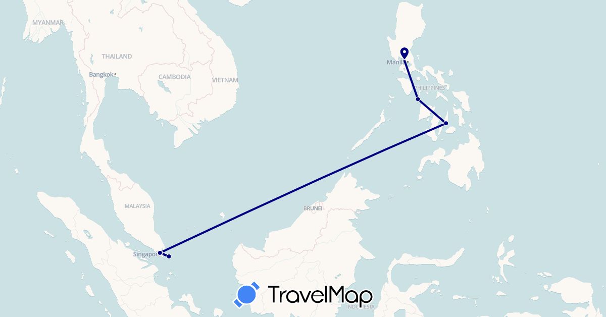 TravelMap itinerary: driving in Indonesia, Philippines, Singapore (Asia)